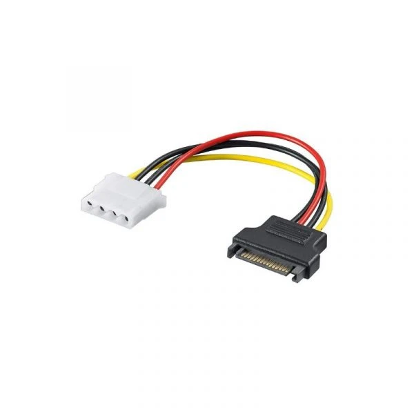 Molex to SATA Power Cable | 15-Pin Male to 4-Pin Female Adapter