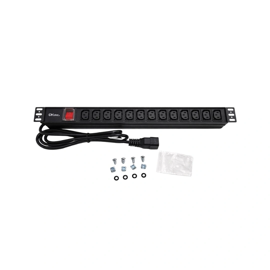 DKURVE® 12-Way IEC C13 to C20 Rack PDU – 16A 19-Inch Horizontal Power Distribution Unit